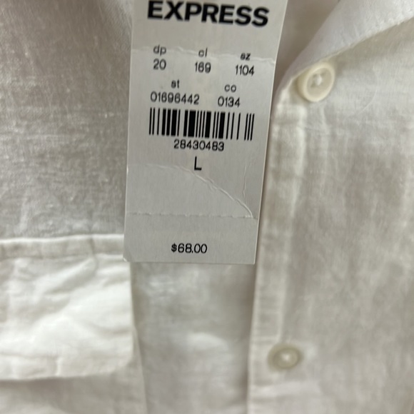 Brand new Express white button down shirt. - Picture 4 of 4